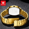 OLEVS 5528 Quartz Business Men Wristwatches, Stainless Steel Strap Tonneau-shaped Waterproof Watch For Men Luminous Calendar
