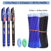 85 PCS Erasable Gel Pen Set 0.5mm Blue Black Friction pen for writing School Office supplies Kawaii Cute Korean Stationery