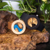 BOBO BIRD Mens Watches Wooden Watch Blue Ink Resin Men Women Quartz Couple Wristwatch Reloj Hombre Timepiece Unique Gift