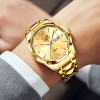 LANMSOM Brand Fashion Quartz Watch for Men Luxury Stainless Steel Waterproof Luminous Week Date Mens Watches Relogio Masculino