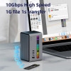 Hagibis USB C Docking Station with Dual HDMI-compatible M.2 SSD Enclosure Ethernet 100W PD USB Hub SD/TF for Laptop Macbook Pro