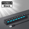 USB 2.0 Hub Multi USB Splitter Ports Hub Use Power Adapter4/ 7 Port Multiple Expander Hub with Switch 30CM Cable For Home