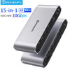 Minisopuru Laptop Docking Station with USB C Quad Display 15 in 1 Docking Station for MacBook Pro Air Windows 10Gbps USB HUB