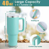 1200ml 40oz Thermos Cups with Straw Travel Mug with Handle In-Car Vacuum Car Thermos Coffee Cup Double Layer Travel Water Mug