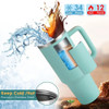 1200ml 40oz Thermos Cups with Straw Travel Mug with Handle In-Car Vacuum Car Thermos Coffee Cup Double Layer Travel Water Mug