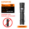 SUPERFIRE A12 ultra powerful flashlight Walking Adventure Fishing 15W Zoom torch light rechargeable power Emergency Portable