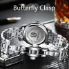 QINGXIYA Classic Gold Red Quartz Watch Men Luxury Brand Waterproof Men Watch With Date Stainless Steel Wristwatch Reloj Hombre