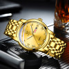 QINGXIYA Classic Gold Red Quartz Watch Men Luxury Brand Waterproof Men Watch With Date Stainless Steel Wristwatch Reloj Hombre