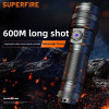 SUPERFIRE Y26 15W Power Led Torch Powerful Zoom Flashlight 600M Range Portable Lantern Long Lasting Rechargeable Camping Lamp