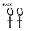 1 Pairs Punk Stainless Steel Stud Earrings Black Earrings Set For Men Women Vintage Hip Hop Piercing Ear Jewelry