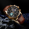 LIGE Luxury Quartz Man Watch Starry Sky Leather Watch for Mens Waterproof Luminous Wristwatch Chronograph Auto Date Reloj Hombre