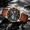 LIGE Luxury Quartz Man Watch Starry Sky Leather Watch for Mens Waterproof Luminous Wristwatch Chronograph Auto Date Reloj Hombre