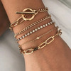 4PCS/Set Boho Geometric Tassel Chain Bracelet For Women MultiLayer Bangles Charm Party Wedding Beach Jewelry Set Accessories