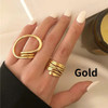 2pcs/set Women Rings Exaggerated Lines Rings for Women Fashion Simple Distorted Geometric Party Statement Designer Jewelry