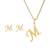 Fashion Stainless Steel A-Z Alphabet Initial Necklace 26 English Letter Earrings Necklace For Women Set Personalize Jewelry Gift