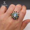 TBJ New natural Opal Tourmaline Jewelry set ring earring pendant 925 sterling silver Fine jewelry luxury anniversary party