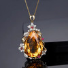 Solid 14K Gold Necklace Origin amethyst Jewelry Pendant for Women 14 K Yellow Gold SAPPHIRE Gemstone Chains Necklace