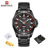 Men’s Watches Top Luxury Brand NAVIFORCE Analog Watch Men Stainless Steel Waterproof Quartz Wristwatch Date Relogio Masculino