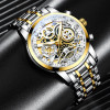 Men’s Watches Tourbillon Rotating Window Top Luxury Brand Fashion Quartz Men Watch Waterproof Gold Steel Business Wristwatch
