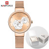 NAVIFORCE Rose Gold Women‘s Luxury Wrist Watch Quartz Steel Band Waterproof Original Clock Elegant Watch Famale Relogio Feminino