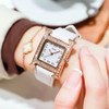 Leather Fashion Quartz Wristwatches Elegant Hand Clock For Women Unique Design Luxury Ladies Watch