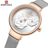 Casual Fashion Women‘s Watches NAVIFORCE Brand Stainless Steel Strap Wristwatches Quartz Waterproof Clock Girl Relogio Feminino