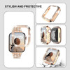 For Apple Watch Bands 45mm 41mm 40mm 42mm 44mm Women Glitter Metal Strap Diamond Protective Case iWatch Series 8 7 6 5 4 3 2 SE