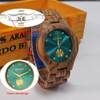 Women's Wooden Classic Emerald Green Watch Luxury Quartz Wristwatches Chronograph Clock Fashion Wood Watches For Montre en bois