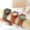 Women's Wooden Classic Emerald Green Watch Luxury Quartz Wristwatches Chronograph Clock Fashion Wood Watches For Montre en bois