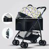 Fashion Lightweight Foldable and Detachable Pet Stroller Comfortable Large Space Cat and Dog Trolley Travel Carriers 4 Wheels