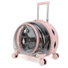 Lightweight Pet Bag Trolley Case Transparent Capsule Dog Cat Travel Carrier with Roller and Zipper Outlet