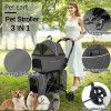 Foldable Pet Stroller, Dog Cage Jogger, Removable Carrier, Double Layer Cat Carrier, Trolley for Small and Medium Pet