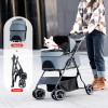 Folding Pet Stroller Carrier For Dogs Aluminum Tube Pull Rod Pets Cart For Dogs Detachable Car Bag Travel Shop Shopping Stroller