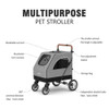 4-wheels Large Dog Cart with Folding Type Frame Portable Carrier Cats and Dogs Stroller for 50KG Pet To Carrying L01G