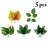 5pcs Terrarium Reptile Plants Turtle Terrarium Habitat Decor Leaves Plants Reptile Accessories Aquarium Accessories