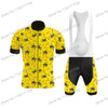 Funny Powered By Bananas Cycling Jersey Set Mens Cycling Clothing Summer Road Bike Shirts Suit Bicycle Bib Shorts MTB Maillot