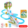 Electric Duck Track Rail Racing Slide Piggy Climbing Stairs Baby Toy LED Lights Musical Slide Roller Coaster Toys for Gift