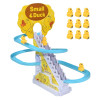2023 Kids Electric Small Duck Climbing Stairs Toy DIY Rail Racing Track Music Roller Coaster Duck Toy For Baby Kids Gift