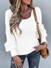 Plus Size Women's Fashion Square Neck Long Lantern Sleeve Solid Color Sweater Fit Chunky Knitted Sweaters Pullover Jumper Tops