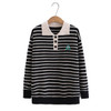 4xl Autumn Plus Size Jumper Woman Clothing LOOSE Knitted Pullover Fashion Stripe Embroidery Curve Sweater Winter