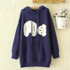 4xl Plus Size Hooded Sweater Ladies Autumn Plush Bear Sweet Loose Jumper For Women Winter Thick Knitted Pullovers Coat E2-2047