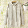 4xl Plus Size Hooded Sweater Ladies Loose Solid Color Knitting Pullover Coat Autumn Winter Thick Warm Jumper Women E2-2049