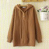 4xl Plus Size Hooded Sweater Ladies Loose Solid Color Knitting Pullover Coat Autumn Winter Thick Warm Jumper Women E2-2049