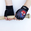 Kids Bike Gloves Half Finger Sport Running Overlock Sewing Anti-Slip Stretch Cycling Boy Girl Gloves For Childre Cartoon Spider