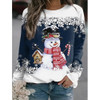 Plus Size Christmas Tops for Women Clothing 2023 Autumn Winter Large Size Pullover T-shirt Tees Oversized Casual Xmas Blouse L