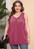 SHOWMALL Women’s Plus Size Sleeveless T-Shirt Pleated Front T-Shirt V Neck Sexy Blouses for Women