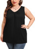 SHOWMALL Women’s Plus Size Sleeveless T-Shirt Pleated Front T-Shirt V Neck Sexy Blouses for Women