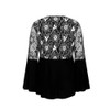 YTL Women Plus Size Tunic Retro Lace Top O-Neck Patchwork Flare Sleeve Blouse Spring Autumn Female Black Shirt 7XL 8XL W027