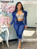 Plus Size Rhinestone Beading Stretchy Skinny Ankle Length Pencil Jeans 4XL Women Split Indie Capris Distressed Denim Trousers