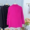 2023 Autumn Women Suit Jacket Plus Size Casual Clothing British Style Love Button Fashion Long Sleeve Blazer Curve Outwear